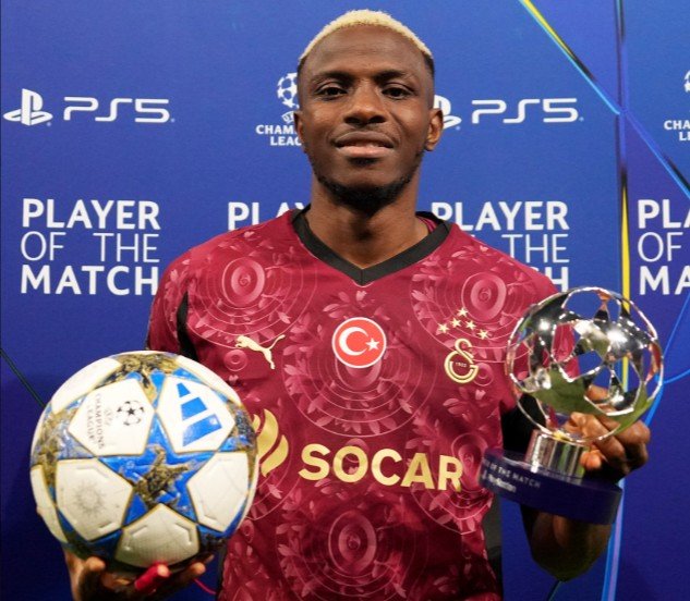 Victor Osimhen celebrates Champions League hat-trick for Galatasaray against Ajax