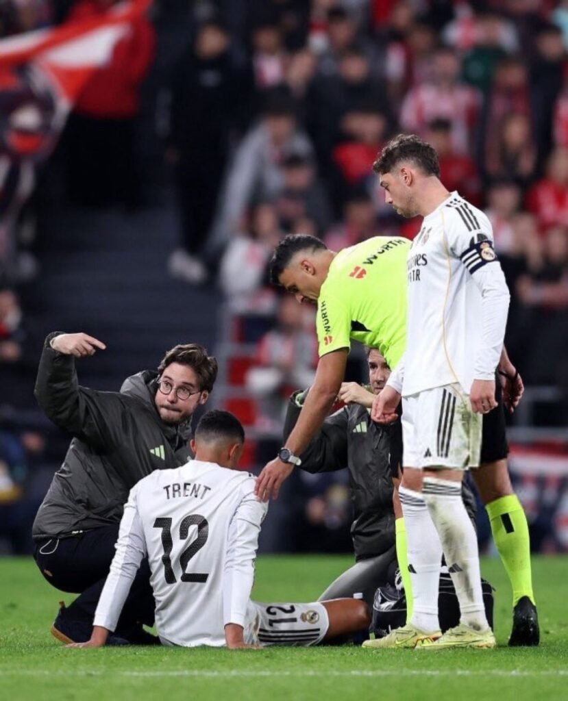  Trent Alexander-Arnold injured during Real Madrid match at San Mames December 2025
